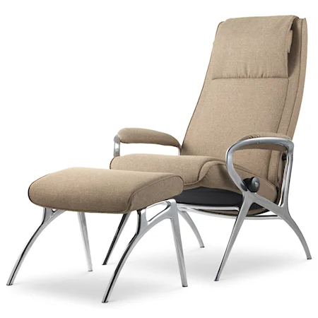 James Reclining Chair & Ottoman with Aluminum Base